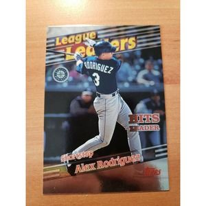 1999 Topps #228 Alex Rodriguez - League Leaders Hits - Seattle Mariners - MLB